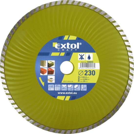 Extol Craft Turbo gyémánt vágókorong, 230mm Extol Craft Turbo gyémánt vágókorong, 230mm
