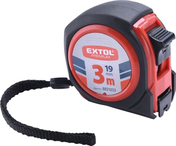 Extol Premium gumírozott mérőszalag, 3 méter / 19mm