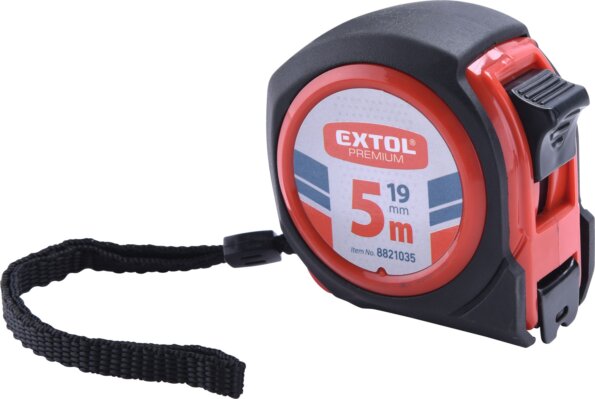 Extol Premium gumírozott mérőszalag, 5 méter / 19mm