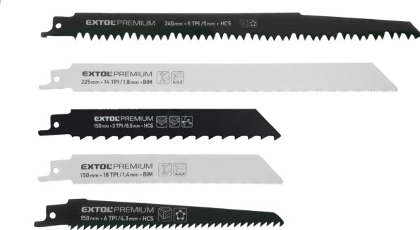 Extol Premium Orrfűrészlap készlet, 5 részes Extol Premium Orrfűrészlap készlet, 5 részes