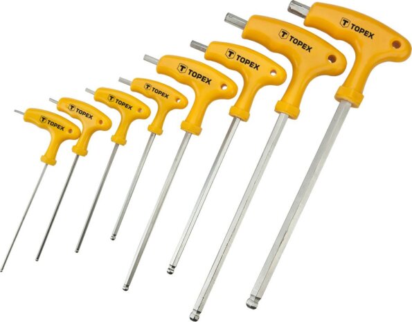 Topex 35D967 imbuszkulcs készlet, 2,0-10mm, 8 részes, T-Nyelű Topex 35D967 imbuszkulcs készlet, 2,0-10mm, 8 részes, T-Nyelű