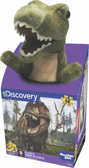 Discovery Channel: Tyrannosaurus 3D puzzle plüss játékkal, 48 darabos