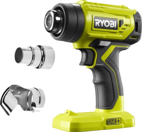 Ryobi R18HG-0 18V One+ Akkus hőlégfúvó, 2 tartozékkal, Akku és töltő nélkül