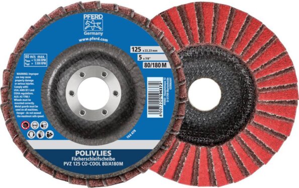 PFERD Polivlies PVZ 125 CO-COOL 60 / A lamellás csiszoló korong, 125mm, G100, 5 db PFERD Polivlies PVZ 125 CO-COOL 60 / A lamellás csiszoló korong, 125mm, G100, 5 db
