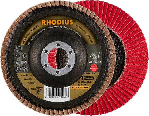 Rhodius LSK FK lamellás csiszoló korong, 125mm, P60 Rhodius LSK FK lamellás csiszoló korong, 125mm, P60