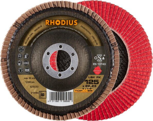 Rhodius LSK FK lamellás csiszoló korong, 125mm, P80 Rhodius LSK FK lamellás csiszoló korong, 125mm, P80