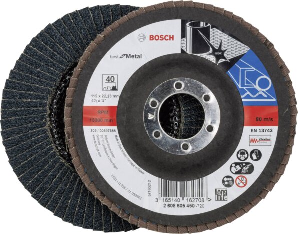 Bosch X571 Best for Metal lamellás csiszoló korong, 115mm, P40 Bosch X571 Best for Metal lamellás csiszoló korong, 115mm, P40