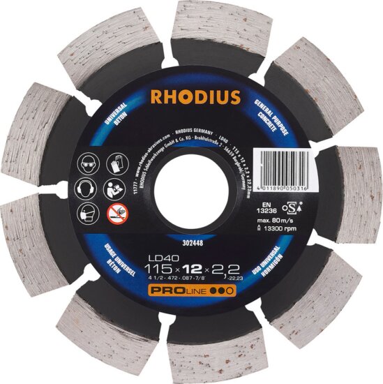Rhodius LD40 gyémánt vágókorong, 115mm Rhodius LD40 gyémánt vágókorong, 115mm