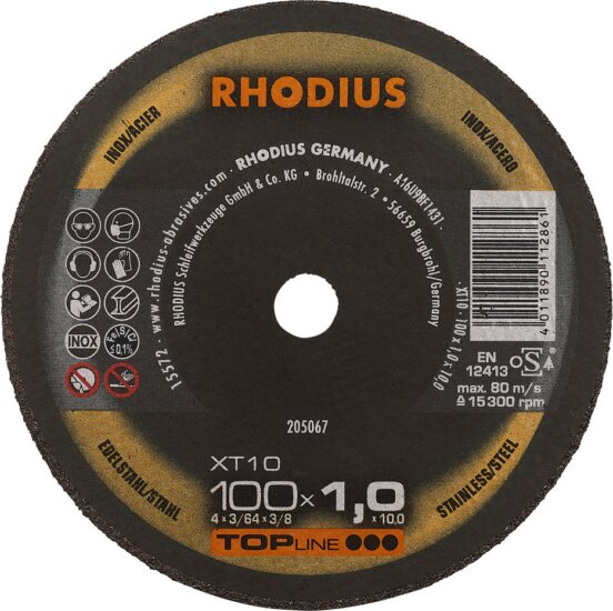 Rhodius XT10 Mini fém vágókorong, M10, 100mm, 1mm