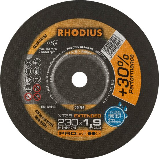 Rhodius XT38 fém vágókorong, 230mm Rhodius XT38 fém vágókorong, 230mm