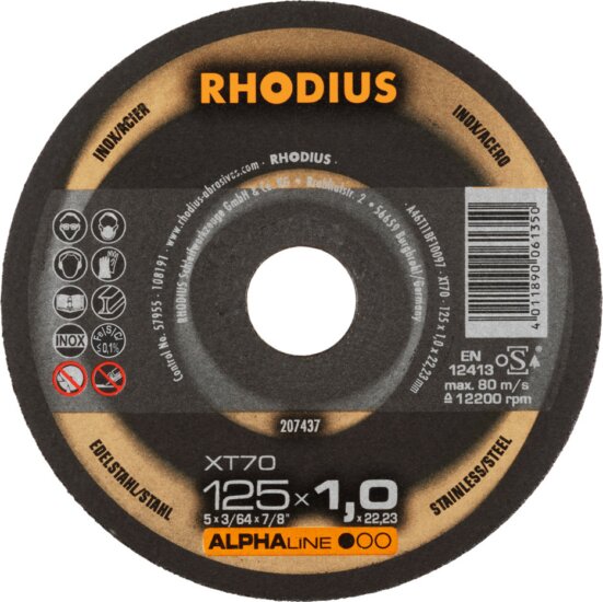 Rhodius XT70 Box fém vágókorong, 125mm, 10 db