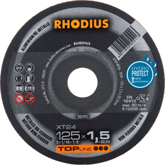 Rhodius XT24 fém vágókorong, 125mm, 1,5 mm Rhodius XT24 fém vágókorong, 125mm, 1,5 mm