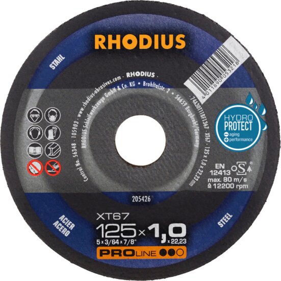 Rhodius XT67 fém vágókorong, 125mm, 1 mm