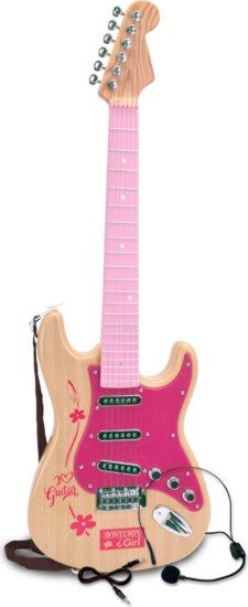 Bontempi elektromos rock gitár, rózsaszín Bontempi elektromos rock gitár, rózsaszín
