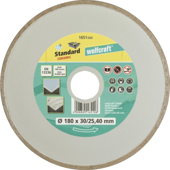 Wolfcraft 1651 Standard Ceramic gyémánt vágókorong, 180mm
