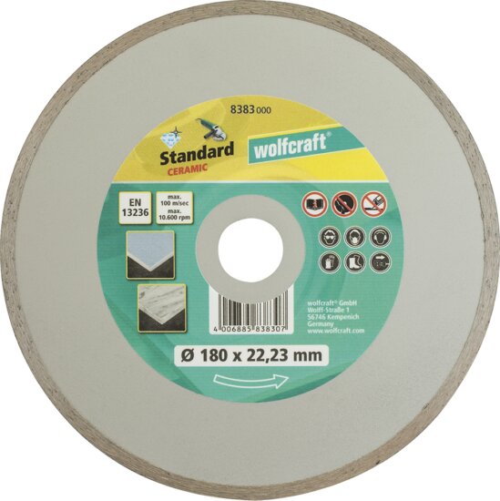 Wolfcraft 8383 Standard Ceramic gyémánt vágókorong, 180mm