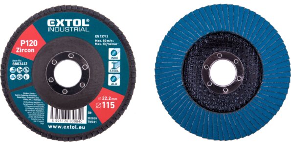 Extol Industrial lamellás csiszoló korong, 115mm, P120 Extol Industrial lamellás csiszoló korong, 115mm, P120