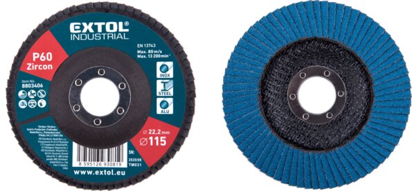 Extol Industrial lamellás csiszoló korong, 115mm, P60 Extol Industrial lamellás csiszoló korong, 115mm, P60