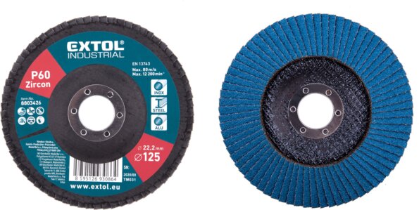 Extol Industrial lamellás csiszoló korong, 125mm, P60 Extol Industrial lamellás csiszoló korong, 125mm, P60
