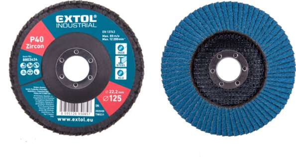 Extol Industrial lamellás csiszoló korong, 125mm, P40