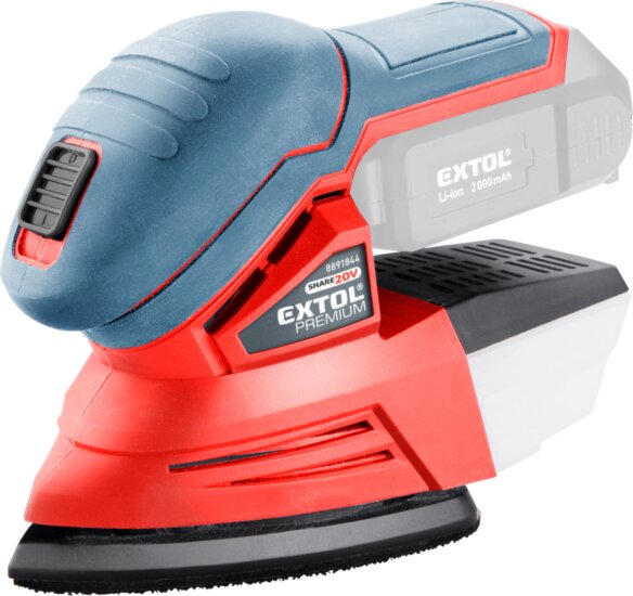 Extol Premium Akkus Delta rezgőcsiszoló, Akku és töltő nélkül