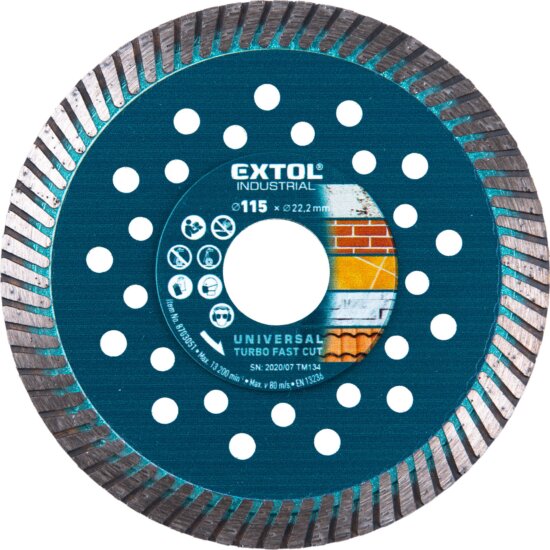 Extol Industrial Turbo gyémánt vágókorong, 115mm Extol Industrial Turbo gyémánt vágókorong, 115mm