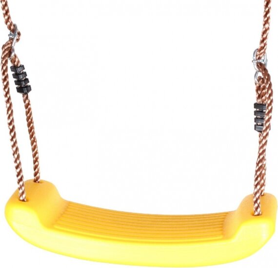 Műanyag Hintaülőke kötéllel és fém karikákkal, sárga