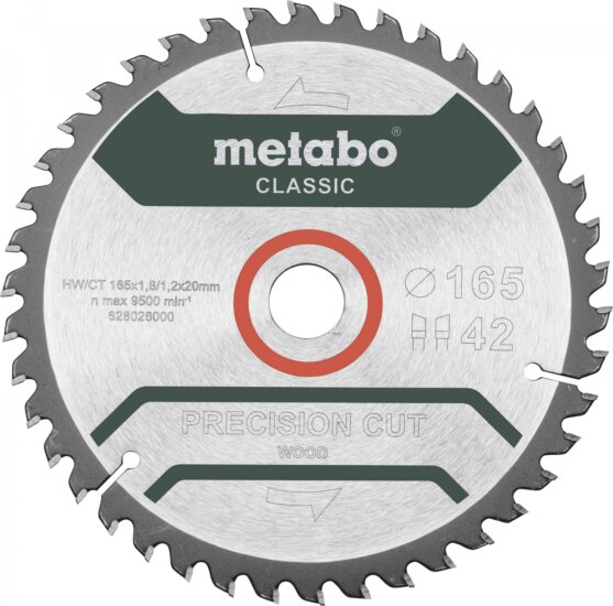 Metabo Precision Cut Wood - Classic Z42 WZ 5° körfűrészlap, 165mm Metabo Precision Cut Wood - Classic Z42 WZ 5° körfűrészlap, 165mm