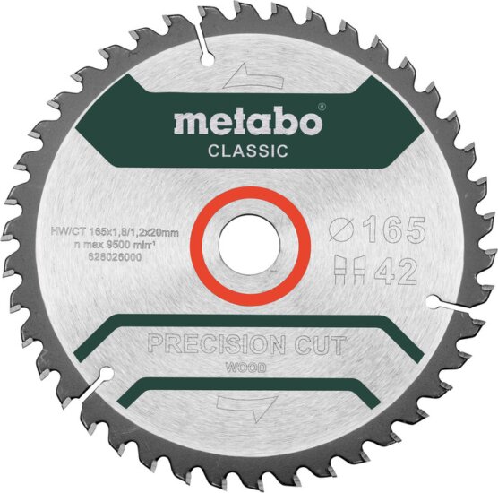 Metabo Precision Cut Wood - Classic Z42 WZ 5° /B körfűrészlap, 165mm