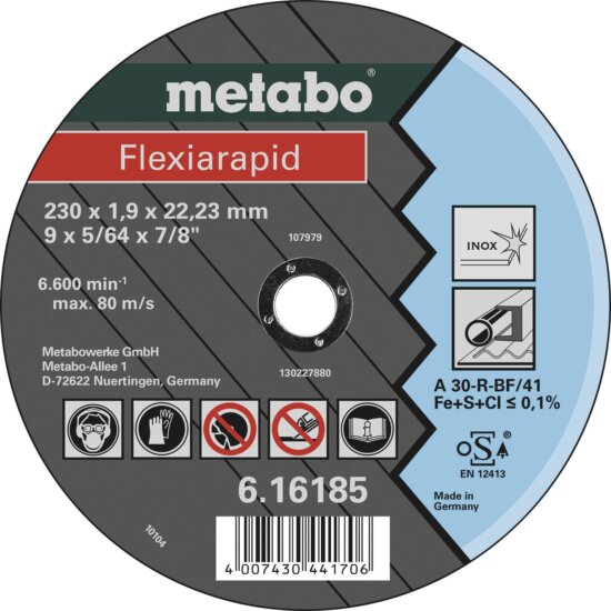 Metabo Flexiarapid Inox fém vágókorong, 230mm