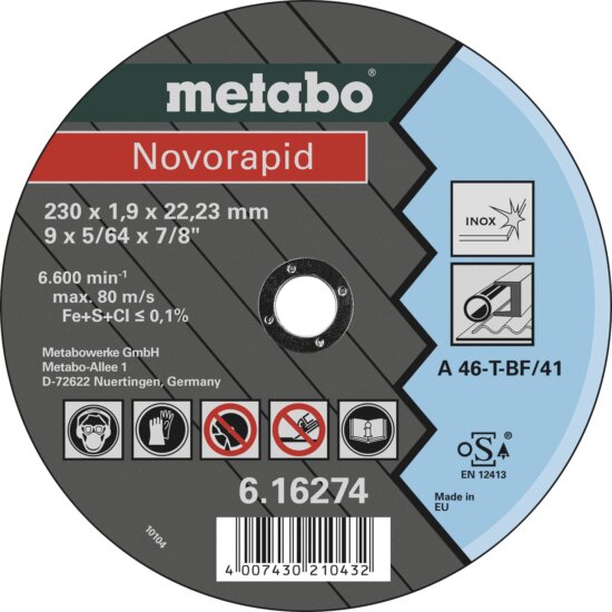 Metabo Novorapid Inox fém vágókorong, 230mm, 25 db