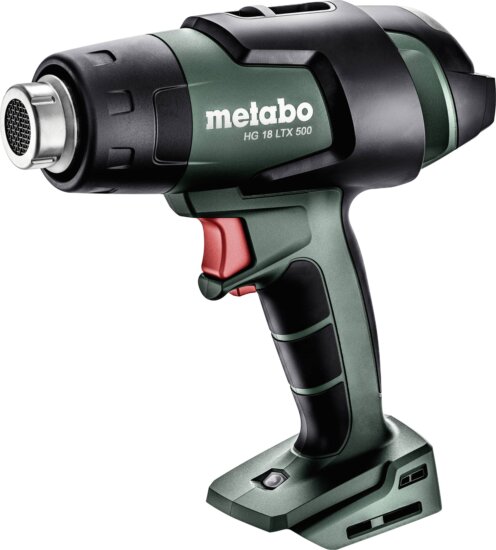 Metabo HG 18 LTX 500 Akkus hőlégfúvó, 2 tartozékkal, Kofferrel, Akku és töltő nélkül