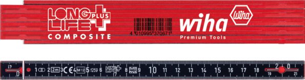 Wiha Longlife® Plus Composite műanyag colstok, piros, 2 m