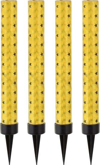 Arany-fekete csillagos torta csillagszóró, 12 cm, 4 db Arany-fekete csillagos torta csillagszóró, 12 cm, 4 db