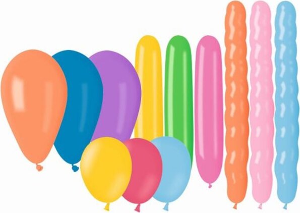 Vegyes, színes léggömb szett, 25 db