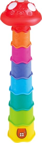 Gombás toronyépítő bébijáték