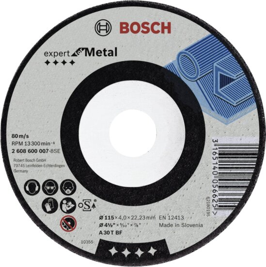 Bosch Expert for Metal A 30 T BF hajlított fém csiszolótárcsa, 230mm