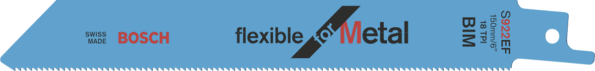 Bosch Flexible for Metal S 922 EF Orrfűrészlap, 100mm, 5db Bosch Flexible for Metal S 922 EF Orrfűrészlap, 100mm, 5db