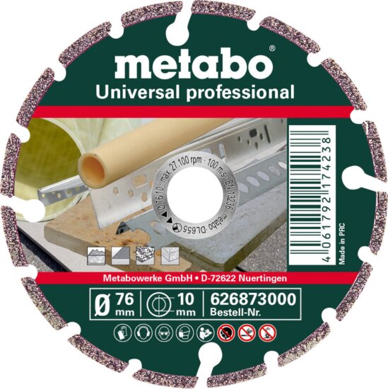 Metabo Universal UP Professional gyémánt vágókorong, 76mm Metabo Universal UP Professional gyémánt vágókorong, 76mm