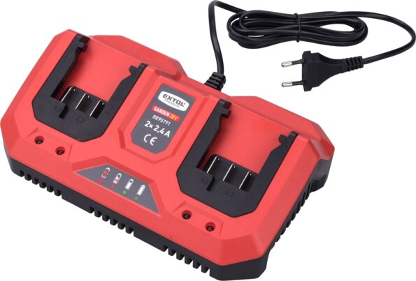 Extol Garden20V 2x 2.4A dupla töltő, 8895780 akkuhoz Extol Garden20V 2x 2.4A dupla töltő, 8895780 akkuhoz