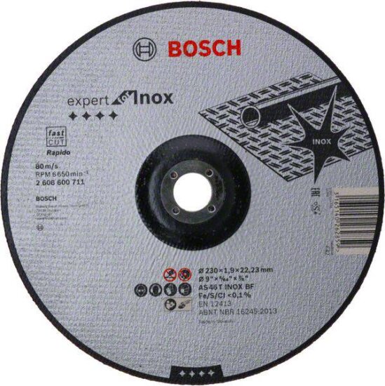 Bosch Expert for Inox AS 46 T INOX BF fém vágókorong, 230mm, 1.9 mm, hajlított