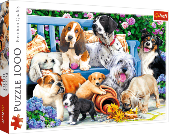 Kutyák a kertben puzzle, 1000 darabos Kutyák a kertben puzzle, 1000 darabos