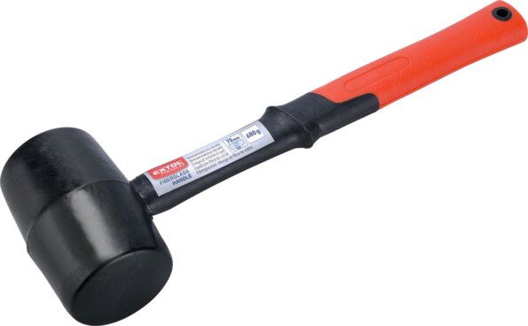 Extol Premium gumikalapács üvegszálas nyéllel, fekete, 680g