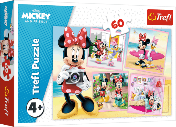Minnie egér a fotós puzzle, 60 darabos
