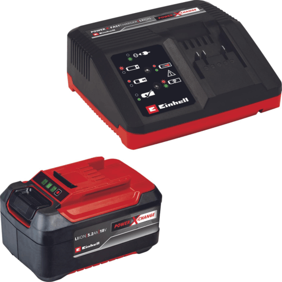 Einhell Power X-Change Starter Kit akkumulátor és töltő szett, 18V, 5.2 Ah