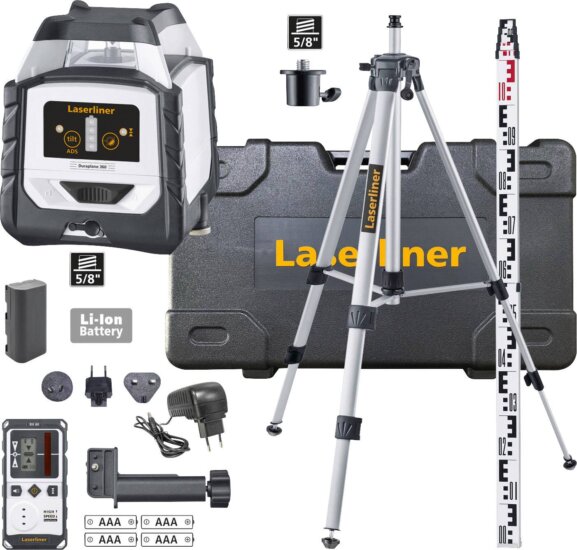 Laserliner Duraplane 360 Set lézeres szintező, állvánnyal, kofferrel, akkuval Laserliner Duraplane 360 Set lézeres szintező, állvánnyal, kofferrel, akkuval