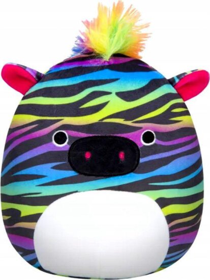 Squishmallows, Safiyah a szivárványos zebra plüssfigura, 20 cm