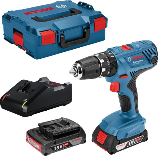 Bosch GSB 18V-21 Akkus Fúró-Csavarozó, Akkuval, töltővel, kofferben