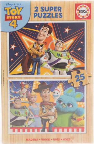Educa, Toy Story IV. fa puzzle, 2 x 25 darabos Educa, Toy Story IV. fa puzzle, 2 x 25 darabos