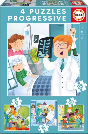 Educa, Mi leszek, ha nagy leszek? 4 az 1-ben puzzle, 12, 16, 20, 25 darabos Educa, Mi leszek, ha nagy leszek? 4 az 1-ben puzzle, 12, 16, 20, 25 darabos